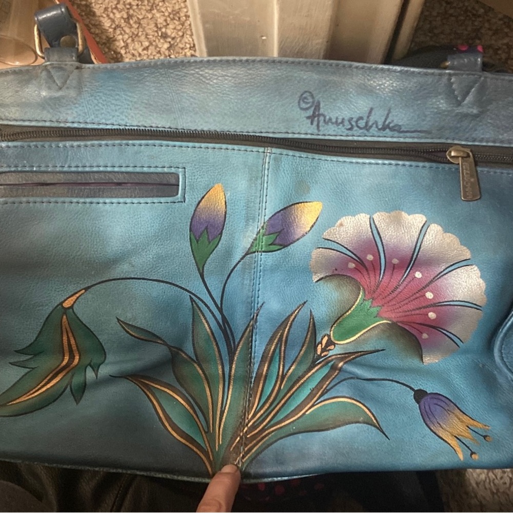 anuschka hand painted leather handbags preowned